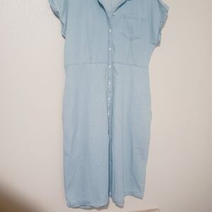 Time and Tru Light Blue Midi Dress